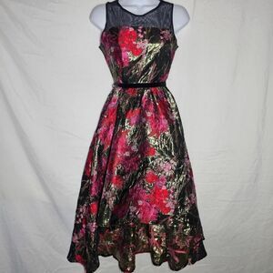 vintage y2k 2000s pink floral formal a-line semi-formal plus size dress